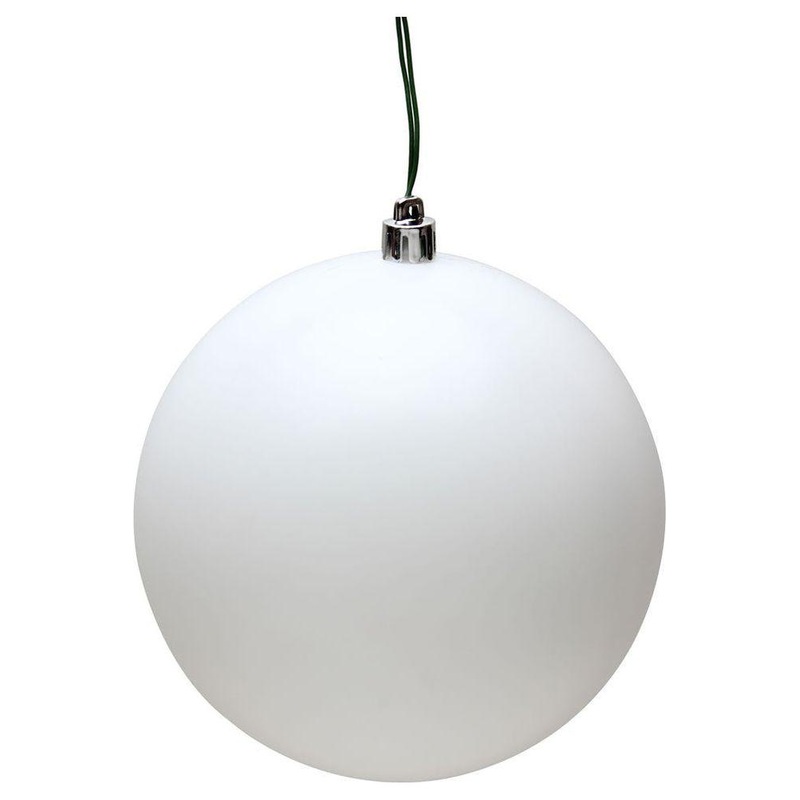 White Matte Ball Christmas Ornaments (6 pack)