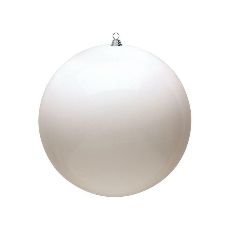 White Shiny Ball Christmas Ornaments (6 pack)