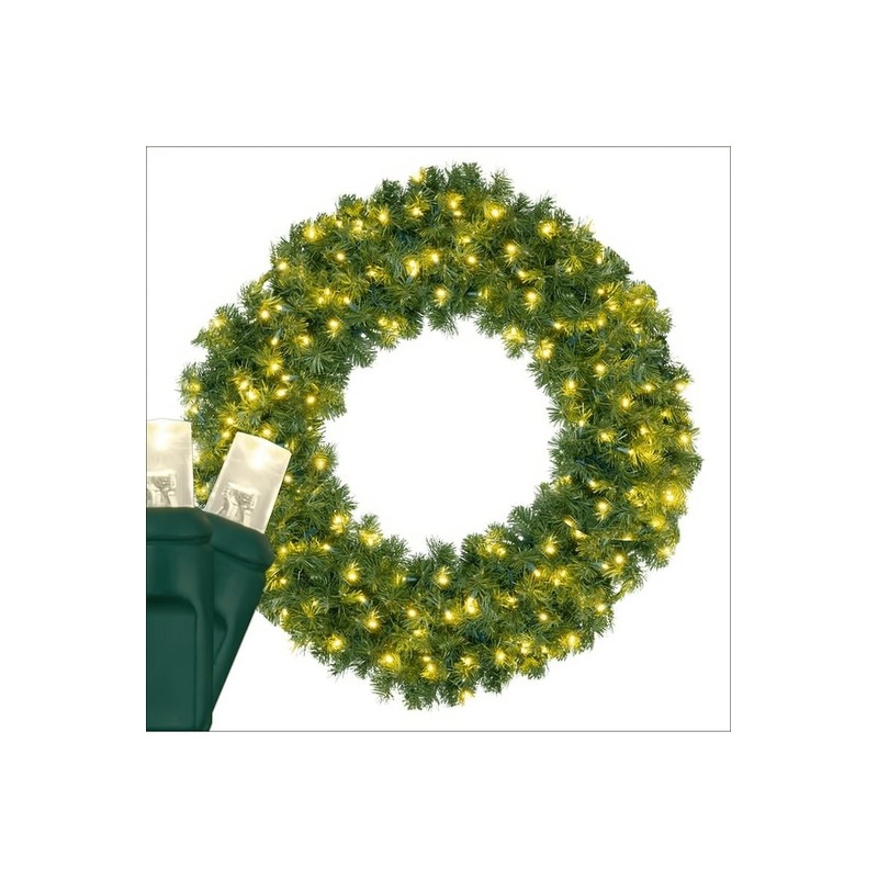Wreath, 36″ Olympia Pine, Pre-Lit, LED Warm White