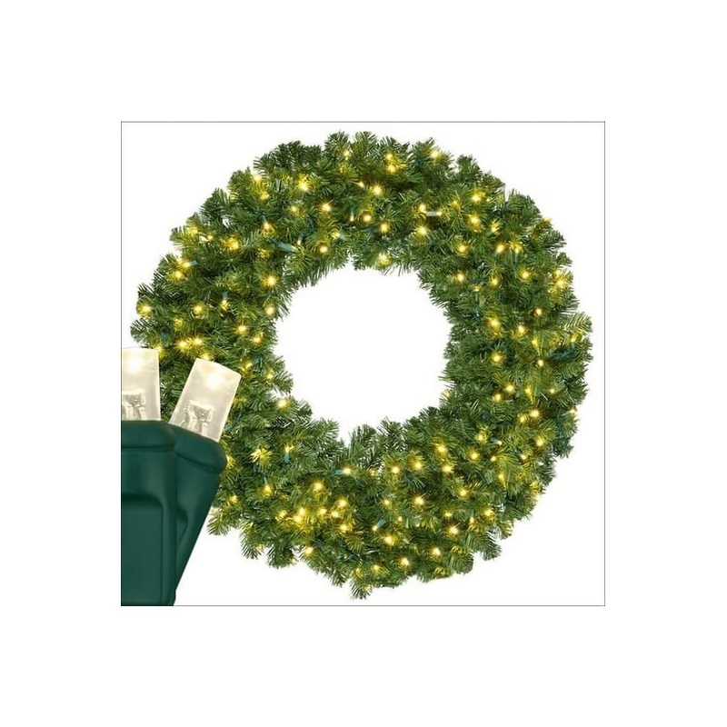 Wreath, 48″ Olympia Pine, Pre-Lit, LED Warm White