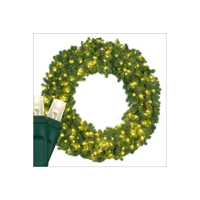 Wreath, 48″ Sequoia Fir, Pre-Lit, LED Warm White