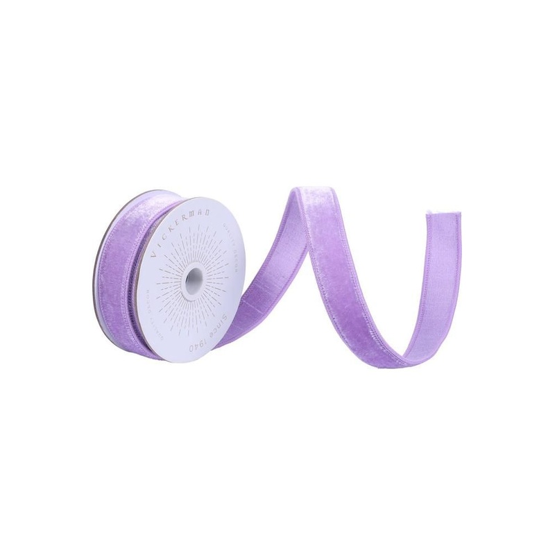 1″ Velvet Luster Wired Ribbon: Lavender (10 Yards)