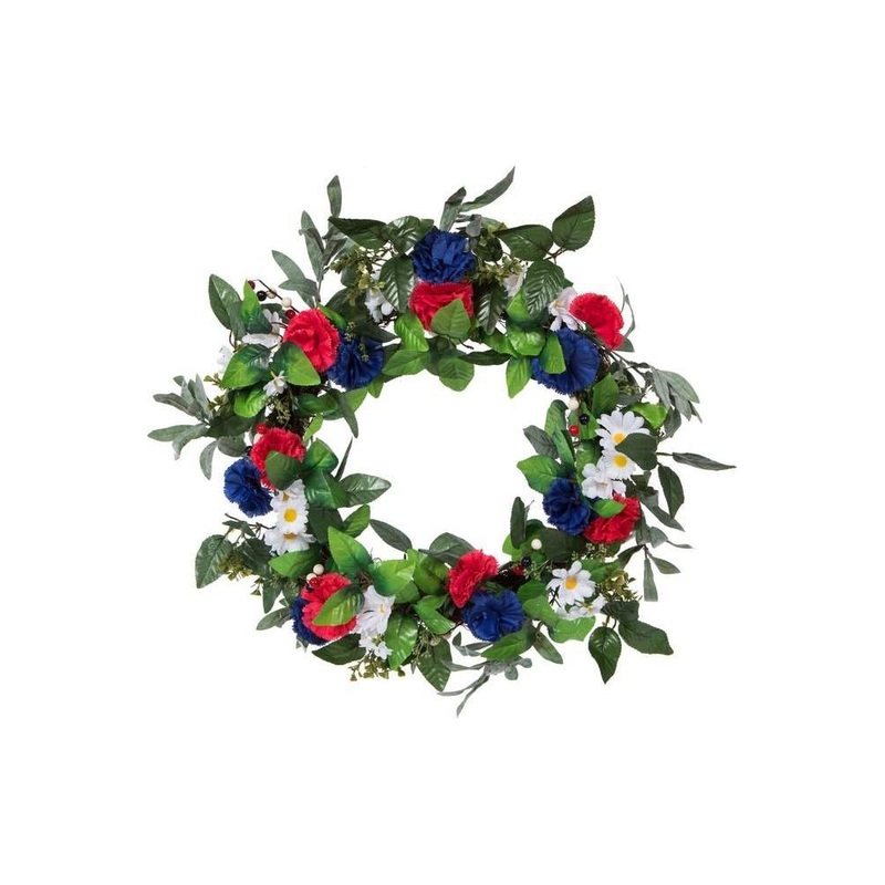 22inch Artificial Mixed Floral Patriotic Wreath