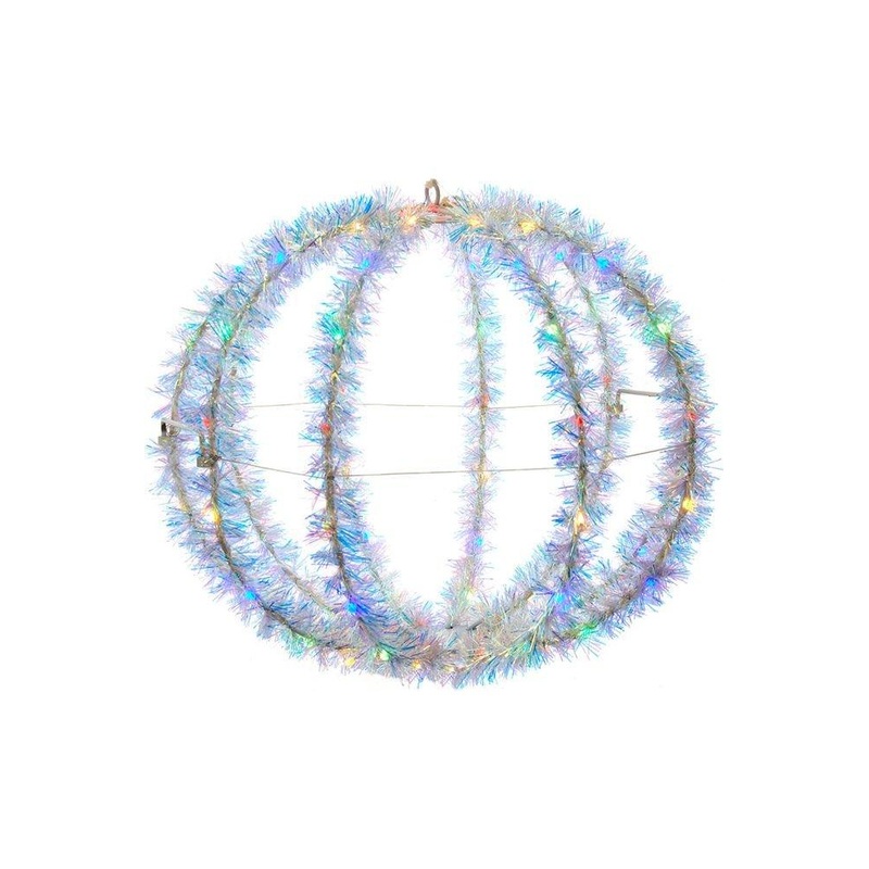 Multi-Color LED Tinsel Foldable Sphere 12″