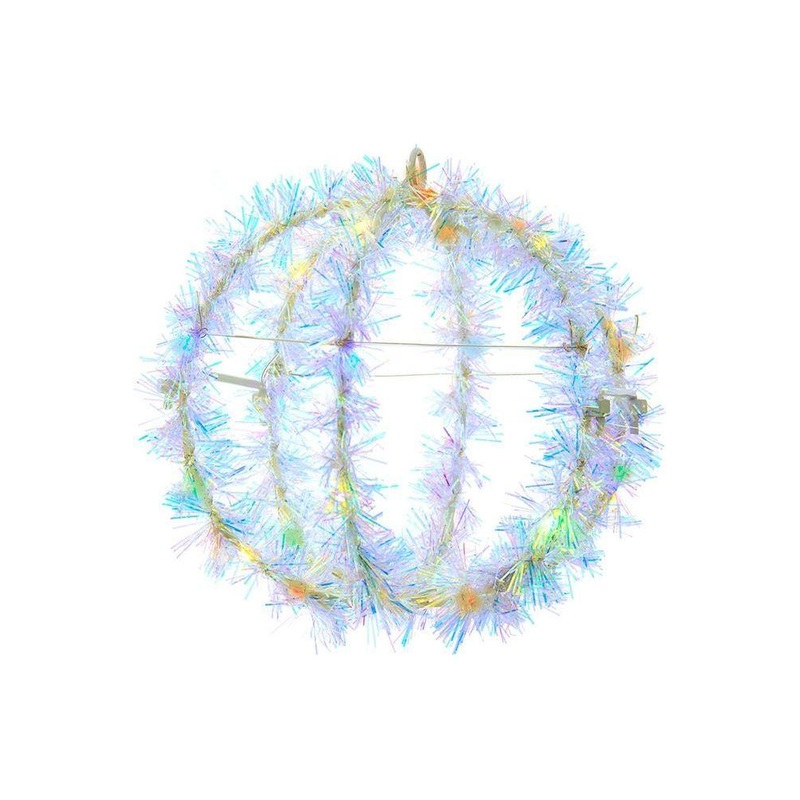 Multi-Color LED Tinsel Foldable Sphere 6″