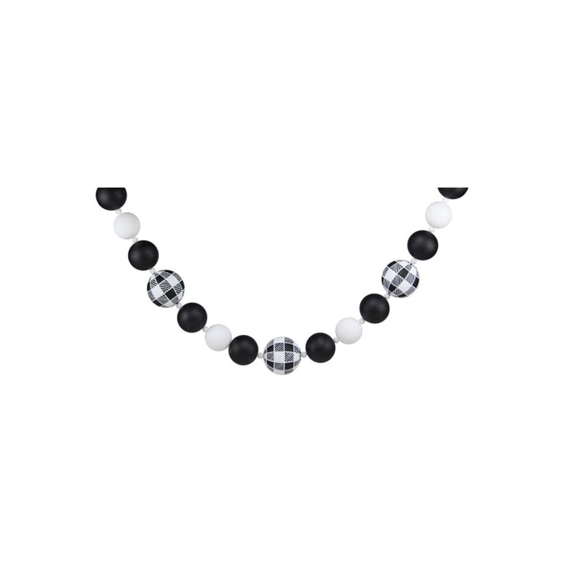 6′ Check Ball Garland: Black/White