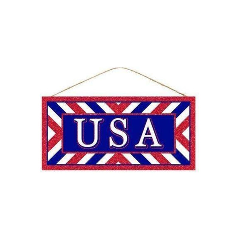 12″ Wooden Sign: USA