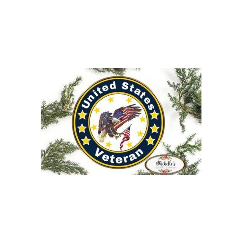 American Eagle Veteran Round Sign