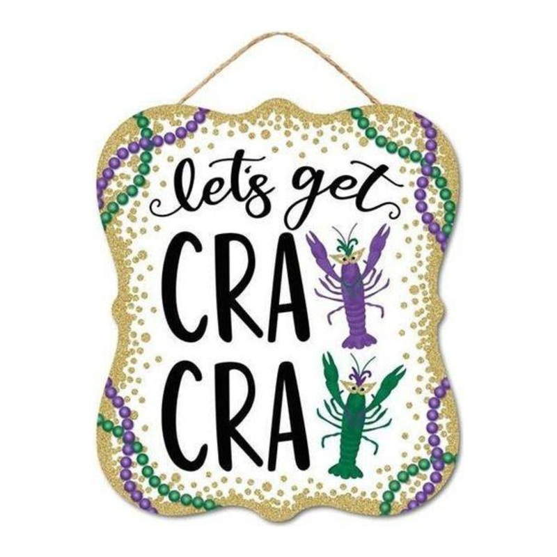 10″ Scalloped Wooden Wall Sign: Let’s Get Cray Cray
