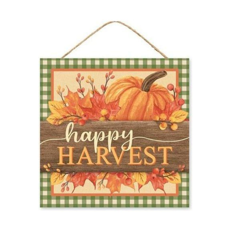 10″ Wooden Sign: Happy Harvest
