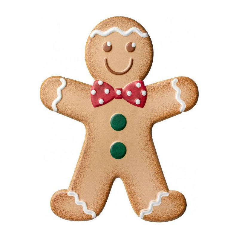 13″ Metal Embossed Gingerbread: Boy (Red)