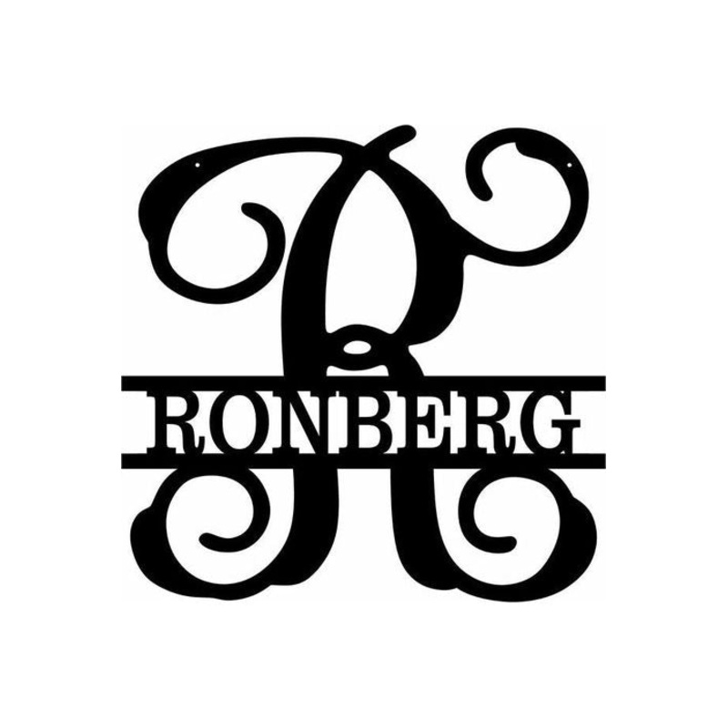 16″ Unpainted MDF Vine Monogram Split Letter
