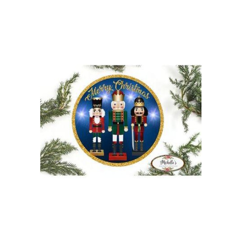 Blue Nutcracker Merry Christmas Sign
