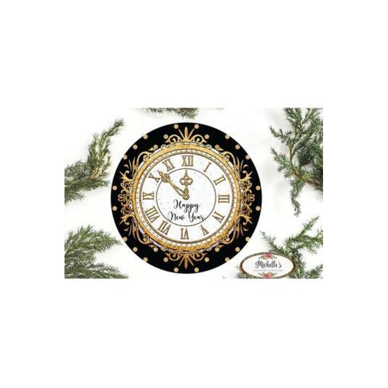 Happy New Year Clock Sign