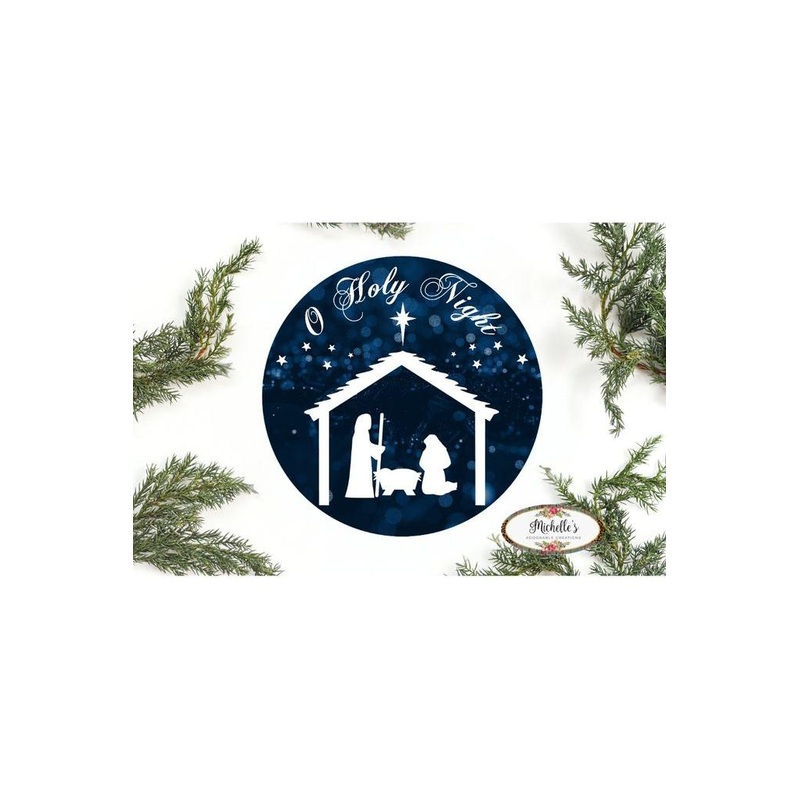 O Holy Night Round Sign