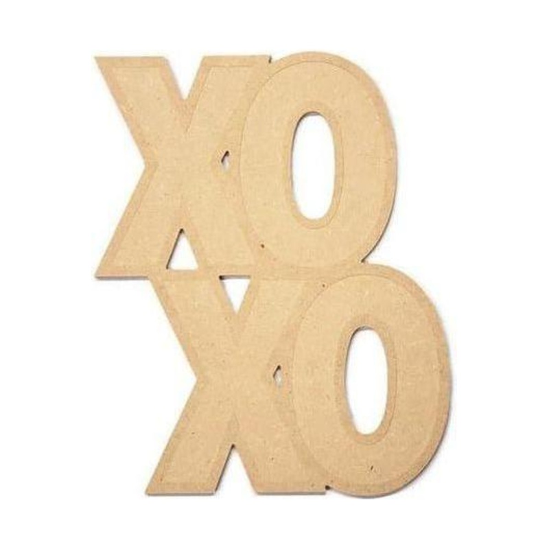 12″ Unpainted MDF Hugs & Kisses XOXO Cutout