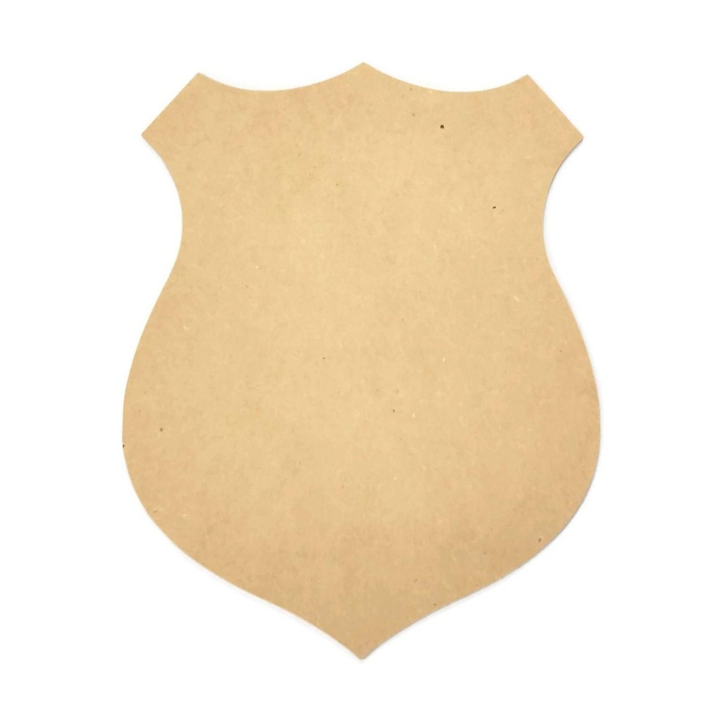 12″ Unpainted MDF Police Badge Shield Wood Cutout
