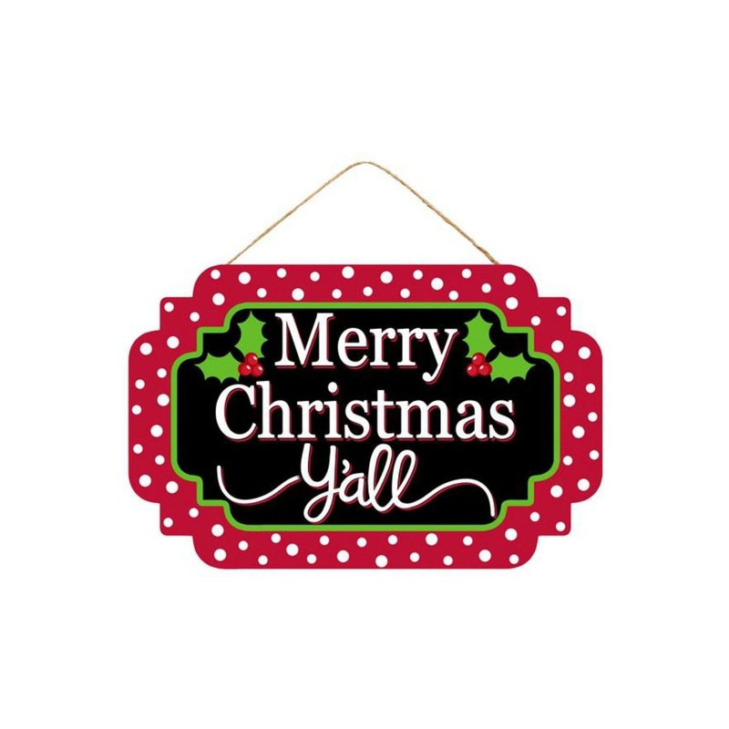 12″ Wooden Sign: Merry Christmas Yall