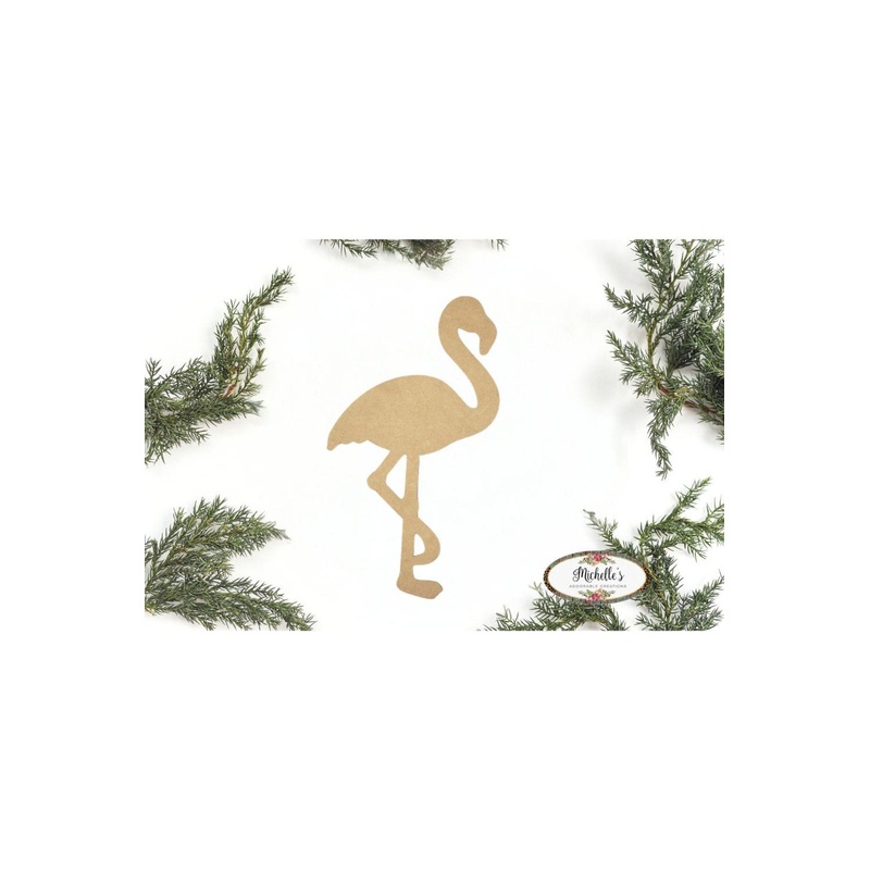 14″ Unpainted MDF Flamingo Wood Cut Out