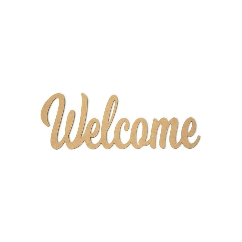 14″ Unpainted MDF Wood Welcome Cutout