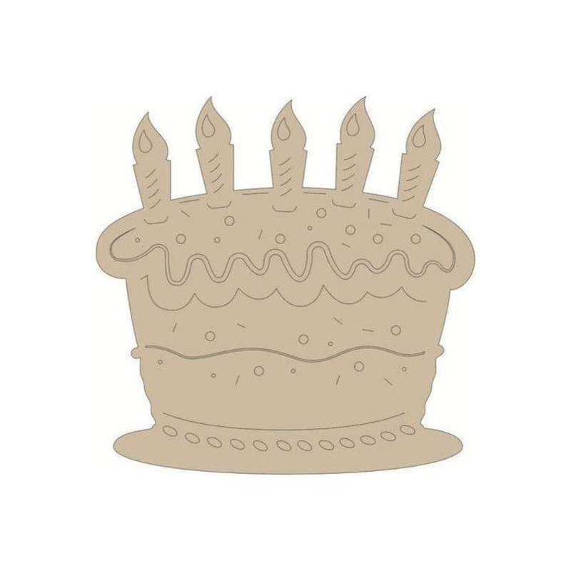 Birthday Cake Unfinished Wood Cutout