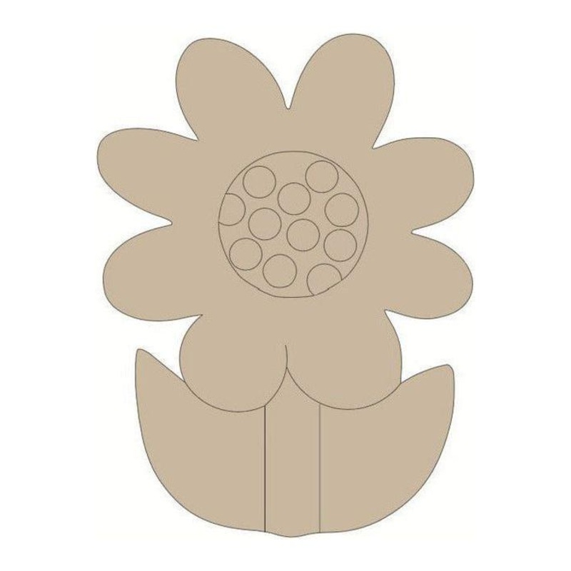 Daisy Floral Unfinished Wood Cutout