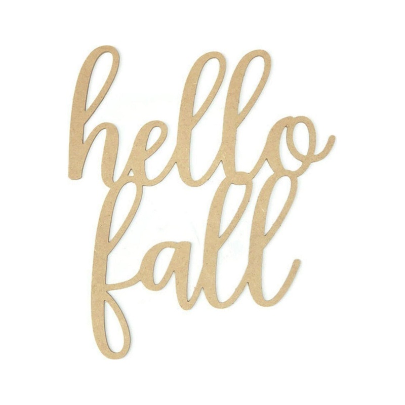 Hello Fall Script Wood Cutout – Unfinished Wood