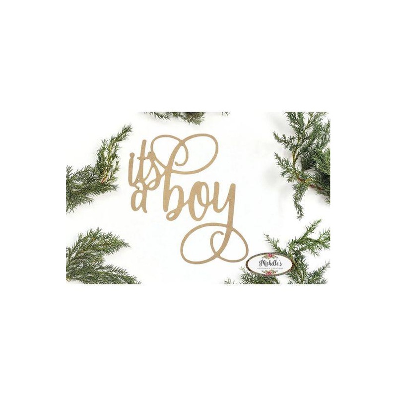 It’s a Boy Script Word Wood Cutout – Unfinished Wood