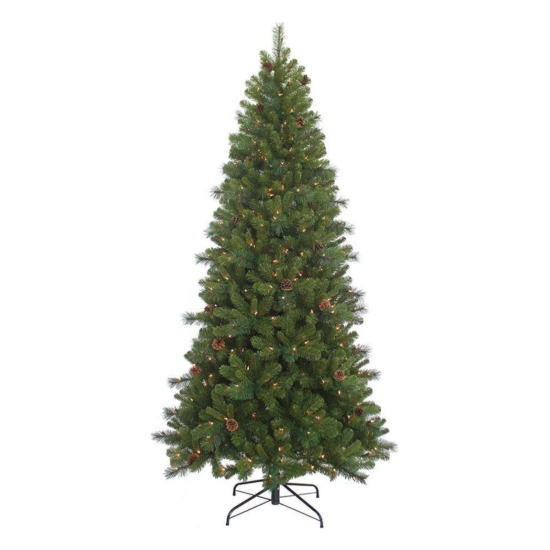 Kurt Adler 7.5-Foot Slim Pre-Lit Clear Burlington Tree