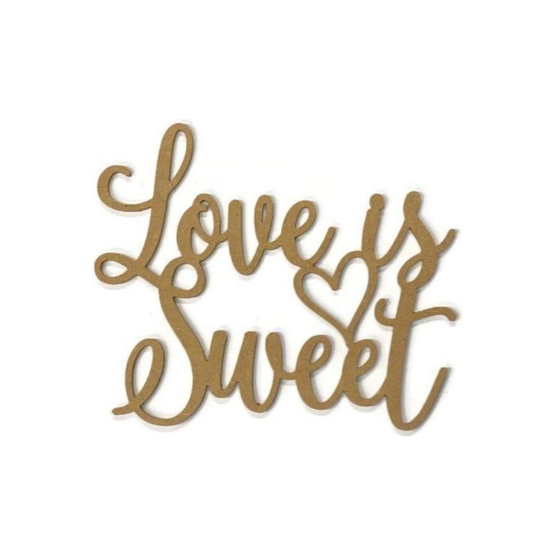 Love Is Sweet with Heart Wood Cutout – Unfinished Wood