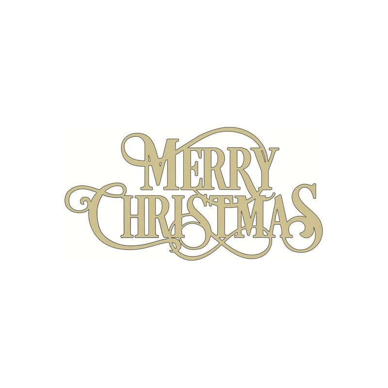 Merry Christmas Script Unfinished Wood