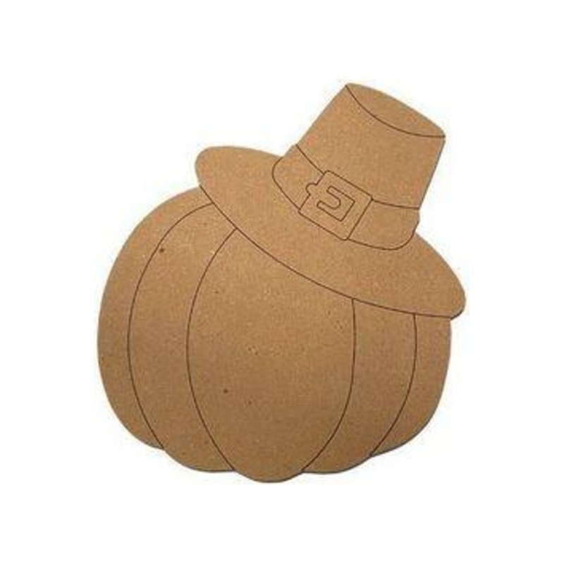 Pilgrim Hat Pumpkin Unfinished Wood Cutout