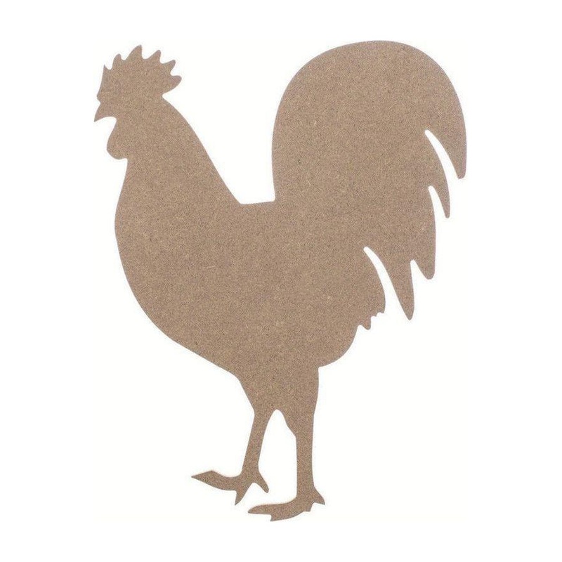 Rooster Shaped Unfinished Wood Cutout