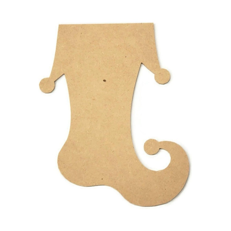 Stocking Shaped Wood Cutout – Unfinished Wood