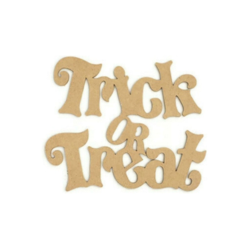 Trick or Treat Script Wood Cutout