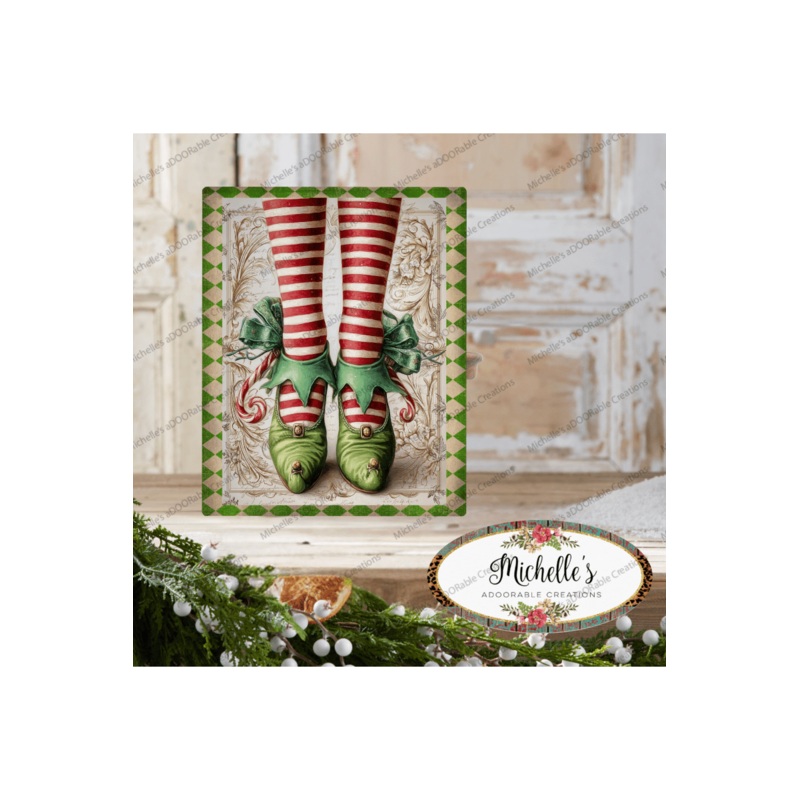 Vintage Elf Legs Metal Sign