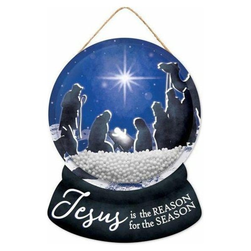 12″ Wooden Snow Globe Sign: Jesus Is The Reason