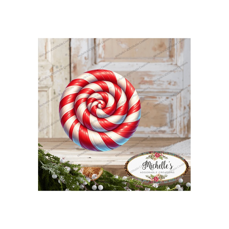 Red White Round Peppermint Candy