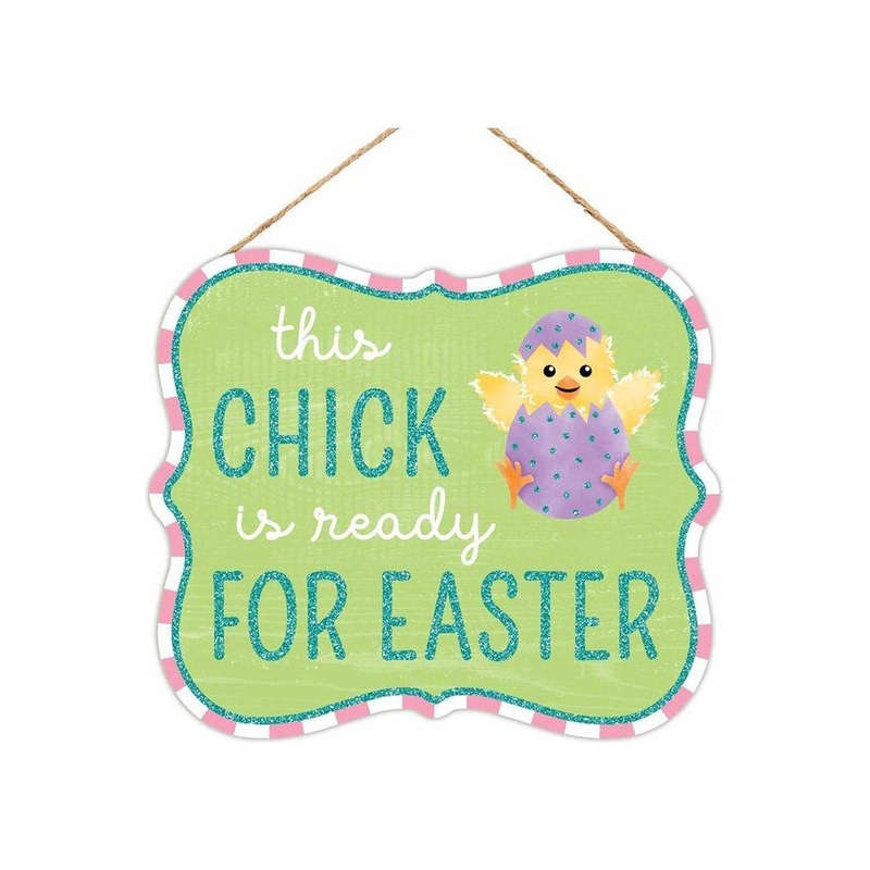 10″ Wooden Sign: Glitter Chick Is Ready