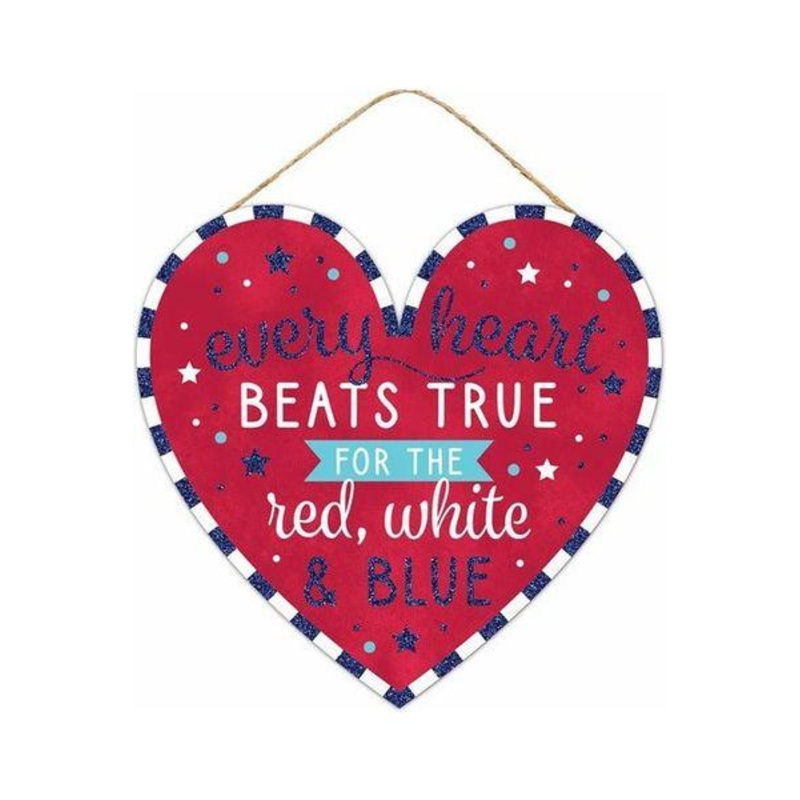 12″ Wooden Sign: Heart Beats True