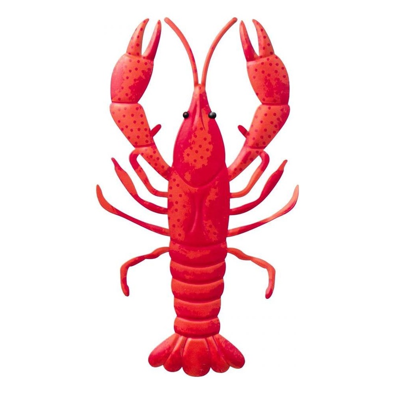 14″ Metal Crawfish Sign: Red