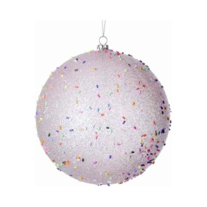140MM Candy Sprinkle Balls Ornaments: Pink (Set of 2)