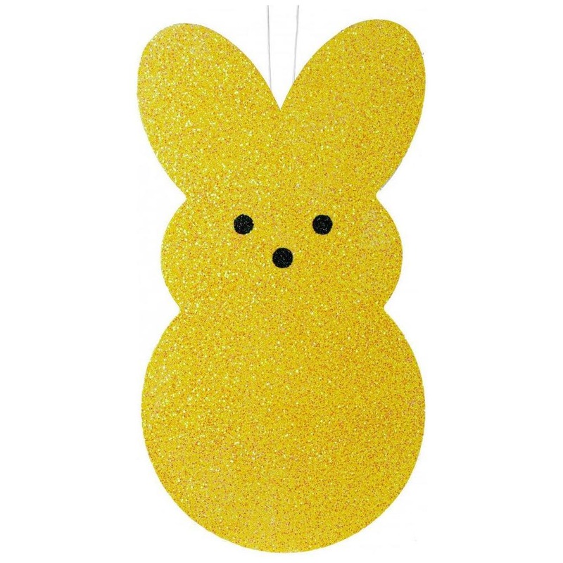 20″ Glittered Eva Sugar Bunny: Yellow