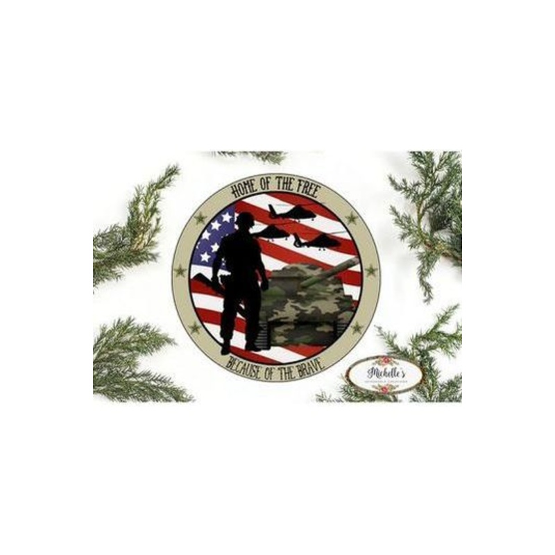 Army Home of the Brave Round Sign
