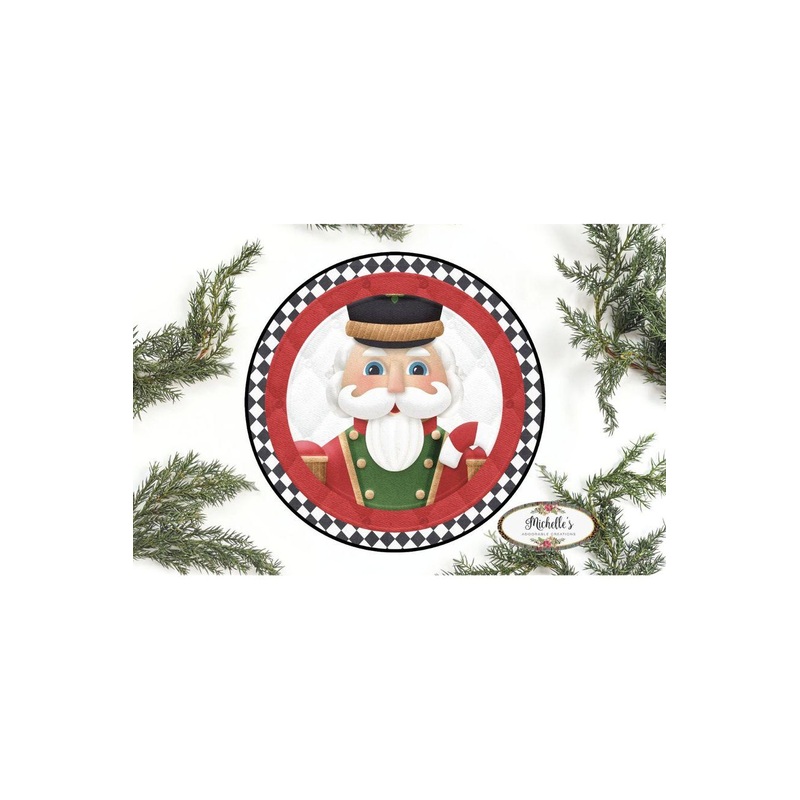 Harlequin Christmas Nutcracker Sign – Wreath Enhancement