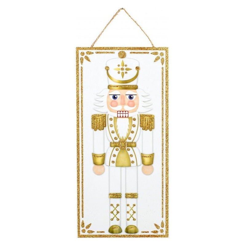 12″ Wooden Sign: Nutcracker Gold