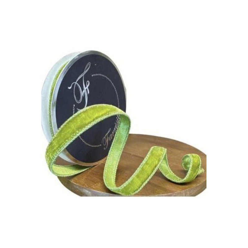 .75″ Velvet Luster Ribbon: Lime Green (10 Yards)
