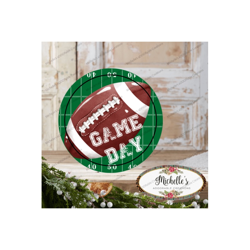 Game Day Football Round Sign