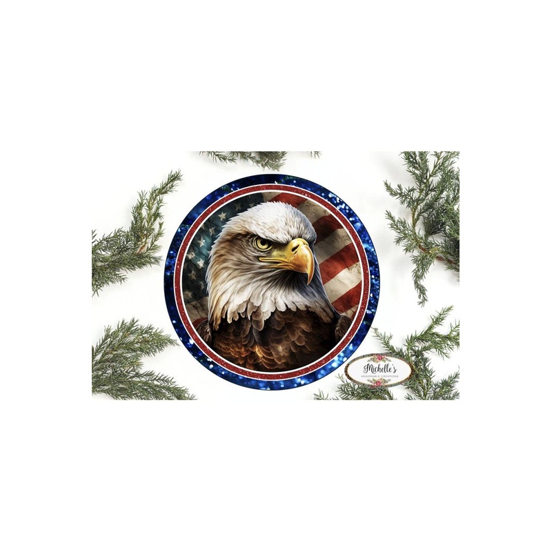 Patriotic American Eagle Two Round Sign