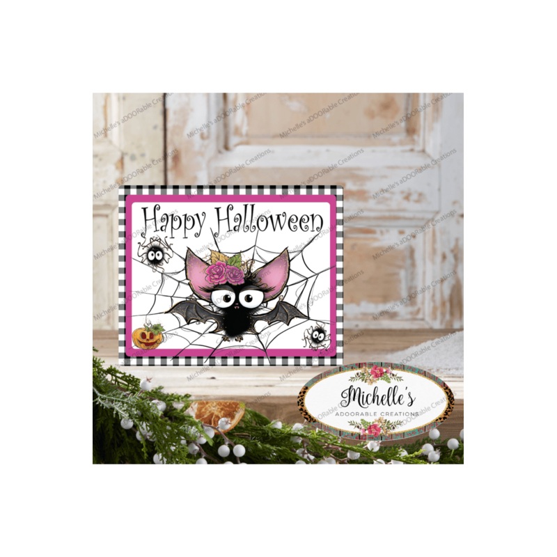 10″ Waterproof Happy Halloween Bat Sign